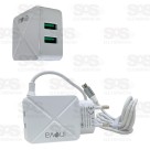 Carregador Rápido 2 USB 4.8A Cabo V8 Inova CAR-G5062