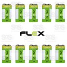 Bateria de Zinco Carbono 9V Caixa Com 10 Unidades Flex FX-9Z1A