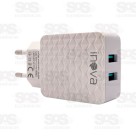 Carregador 2 USB 3.1A Com Cabo Type C Inova CAR-5256C