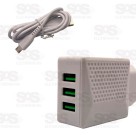 Carregador 3 USB 5.1A Com Cabo Micro V8 Inova CAR-3246S