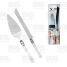 Kit Para Bolos Espátula e Faca Inox Caerus CRS-1542 / CRS-2816