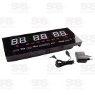 Relógio De Parede Painel LED Digital Vermelho B-Max BM-R802