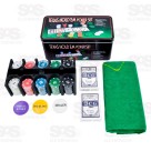 Kit Jogo De Poker 200 Fichas Profissional Com Toalha e Baralho Caerus CRS-1654