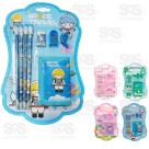 Kit Escolar 8 Peças Com Carteira Polibrinq SCB52