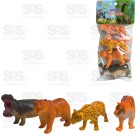 Conjunto Animais Selvagens 4 Peças Toy King TK-AB5443