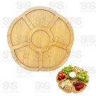 Tábua Para Petiscos 6 Divisórias Flor MDF Top Útil TOP1622