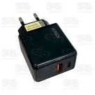 Fonte Carregador Rápido USB + PD 20W Kaidi KD-670