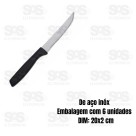 Kit Faca De Mesa Com 6 Unidades Preta Caerus CRS-2632