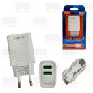 Carregador 2 USB 3.1A Com Cabo Micro USB V8 Inova CAR-3115S