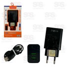 Carregador 2 USB 3.1A Com Cabo Iphone Inova CAR-12722A
