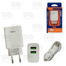 Carregador 2 USB 3.1A Com Cabo Iphone Inova CAR-3227A
