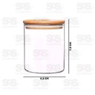 Pote De Vidro Redondo Com Tampa De Bambu 200ML CRS-2303