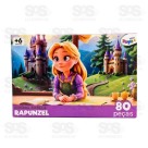 Quebra-Cabeça Turma de Rapunzel 80 Peças Mini Toys 6389
