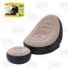 Poltorna Inflável Tecido Suede  Com Puff B-Max BM-F1110