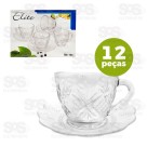 Conjunto Xícaras e Pires Elite 12 Peças TS6-753