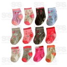 Kit 12 Pares Meia Infantil Antiderrapante Sortidas