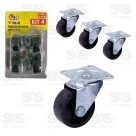 Kit de Rodízio Giratório 4 Peças FBG 3405