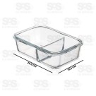 Pote De Vidro Com Divisória 1040ML Hermético B-Max BM-F1284