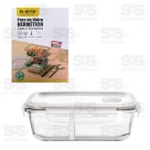Pote De Vidro Com Divisória 1040ML Hermético B-Max BM-F1284