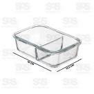 Pote De Vidro Com Divisória 640ML Hermético B-Max BM-F1285