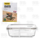Pote De Vidro Com Divisória 640ML Hermético B-Max BM-F1285