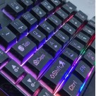 Teclado Semi Mecânico De Uma Mão Com Apoio Gamer RGB EL2109