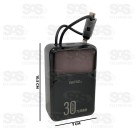 Carga Extra 30.000mAh 2 Interfaces Eletromex EL-2952