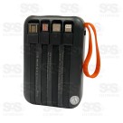 Carga Extra 10.000mAh 4 Interfaces Com Lanterna Eletromex EL-2910