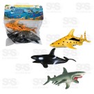 Tubarões De Plástico Com 3 Peças Toy King TK-AB0039