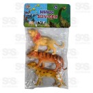 Animais Selvagens De Plástico Com 3 Peças Toy King TK-AB5453