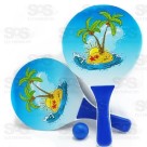 Kit Beach Tenis 2 Raquetes 1 Bola TOP2057