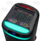 Caixa De Som Potente Com 2 Microfones e Controle GP-1908