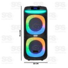 Caixa De Som Potente Com 2 Microfones e Controle GP-1908