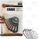 Kit Chave Allen 1,5 a 10mm com 10 Peças Troya Tools try-9415